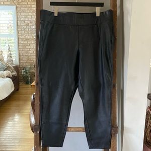 TORRID Studio Slim Fix Black Faux Leather & Premium Ponte Pull-On Pixie Pant 3X